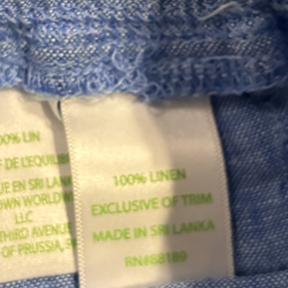 Lilly Pulitzer Chambray Blue Elastic linen Waist Pants women’s sz medium (8-10) - Picture 8 of 8